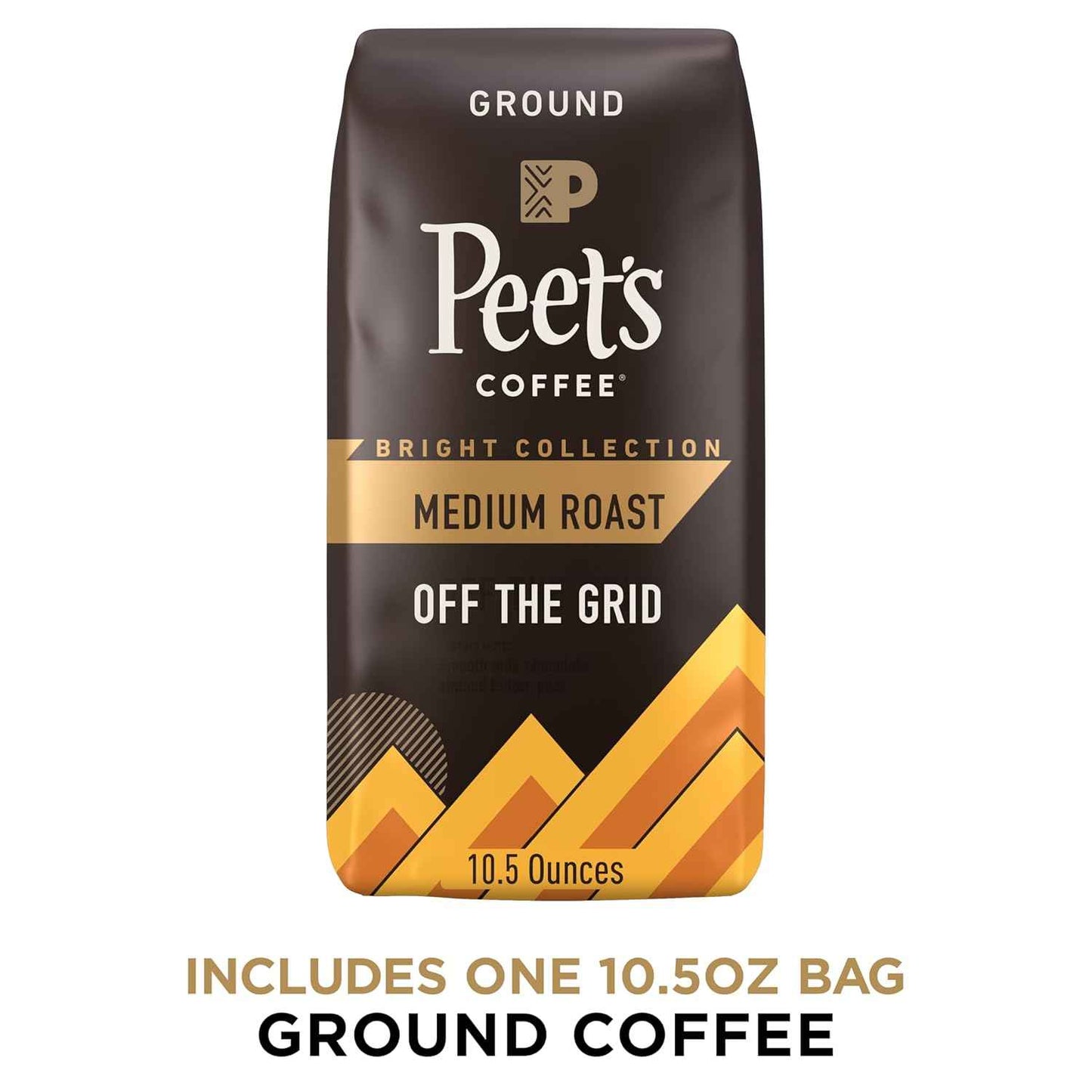 Peet's Coffee Off the Grid Medium Roast Ground Coffee – Focus Brew for Home Office Drip and Pour-Over