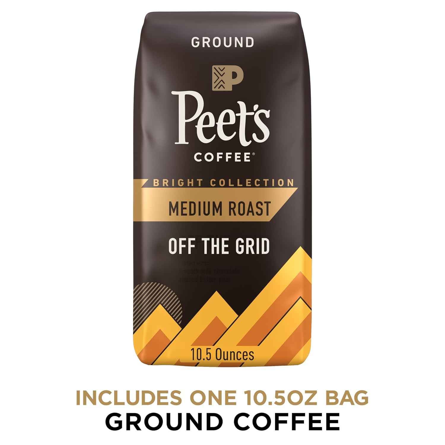 Peet's Coffee Off the Grid Medium Roast Ground Coffee – Focus Brew for Home Office Drip and Pour-Over
