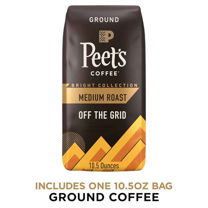 Peet's Coffee Off the Grid Medium Roast Ground Coffee – Focus Brew for Home Office Drip and Pour-Over