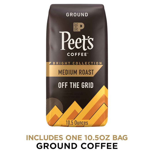 Peet's Coffee Off the Grid Medium Roast Ground Coffee – Focus Brew for Home Office Drip and Pour-Over