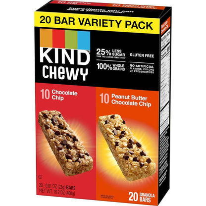 KIND Chewy Granola Bars, 100 Calorie Snack Pack for Mindful Eating, 20 Count Gluten Free Bars