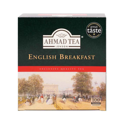 Ahmad Tea English Breakfast Teabags – Workday Productivity Brew for Office Breakrooms, 100 ct Caffeinated