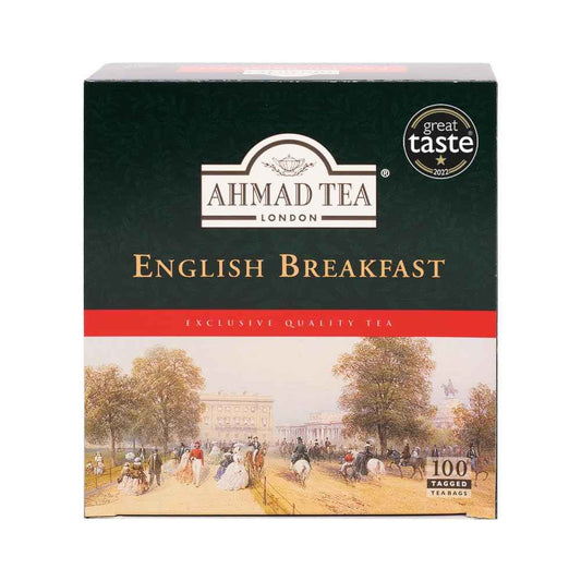 Ahmad Tea English Breakfast Teabags – Workday Productivity Brew for Office Breakrooms, 100 ct Caffeinated