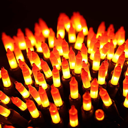 Brizled Halloween String Lights – Living Room Mantel and Window Decor, 100-Count Candy Corn Glow