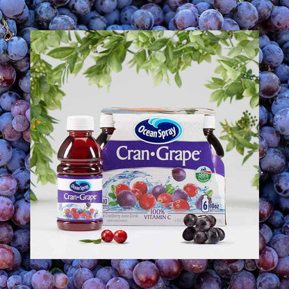 Ocean Spray Cran-Grape Juice, Portable 10 oz Bottles for Picnics and Road Trips (Pack of 6)