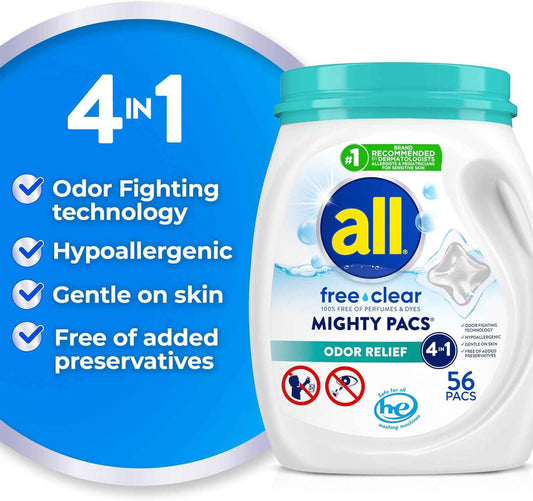 All Mighty Pacs Laundry Detergent – Pediatrician-Recommended Wash for Baby Clothes and Cloth Diapers