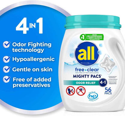 All Mighty Pacs Laundry Detergent – Pediatrician-Recommended Wash for Baby Clothes and Cloth Diapers