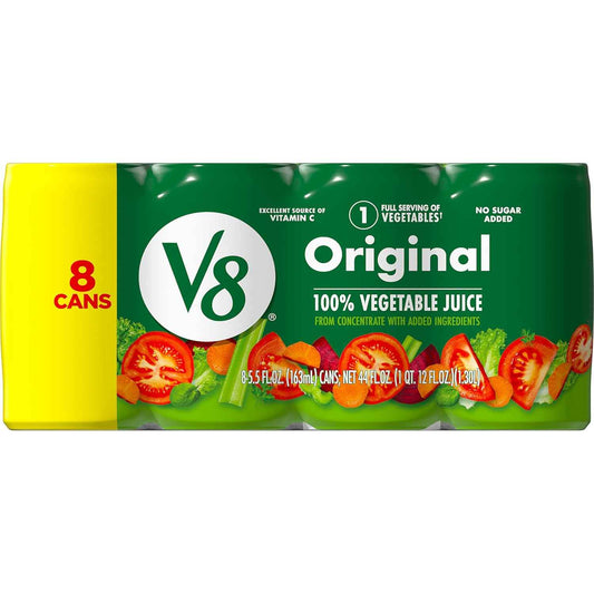 V8 Spicy Hot 100% Vegetable Juice – Low-Effort Afternoon Pick-Me-Up for the Home Office and Conference Calls