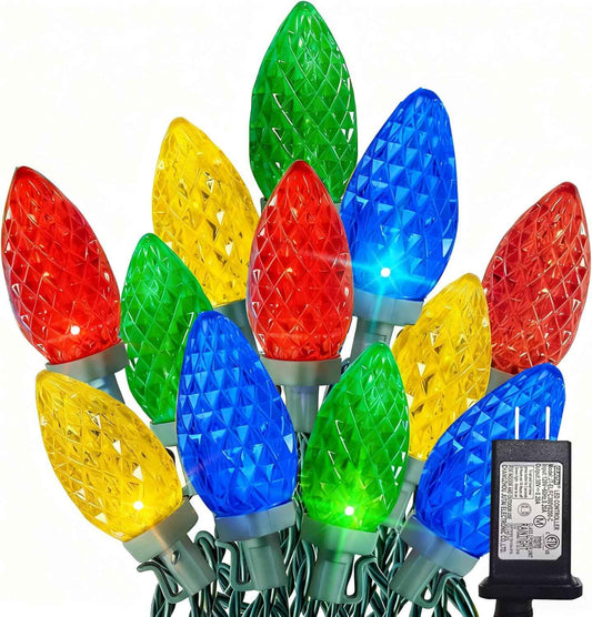 Dazzle Bright C9 String Lights – Thoughtful Christmas Gift for Home Decor Lovers, 100 LED Multicolor