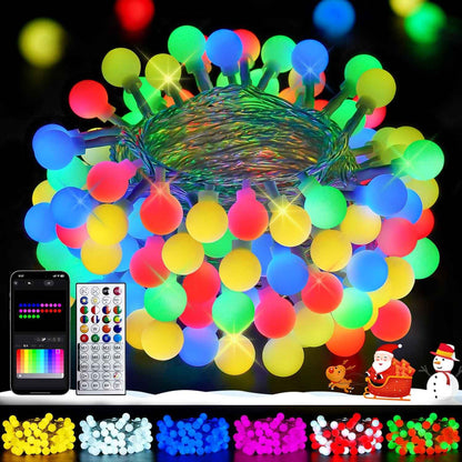 Lumify Home Color Changing Fairy Lights – 100 LED Globe String for Aesthetic Dorm Room and Apartment Ambiance with Music Sync