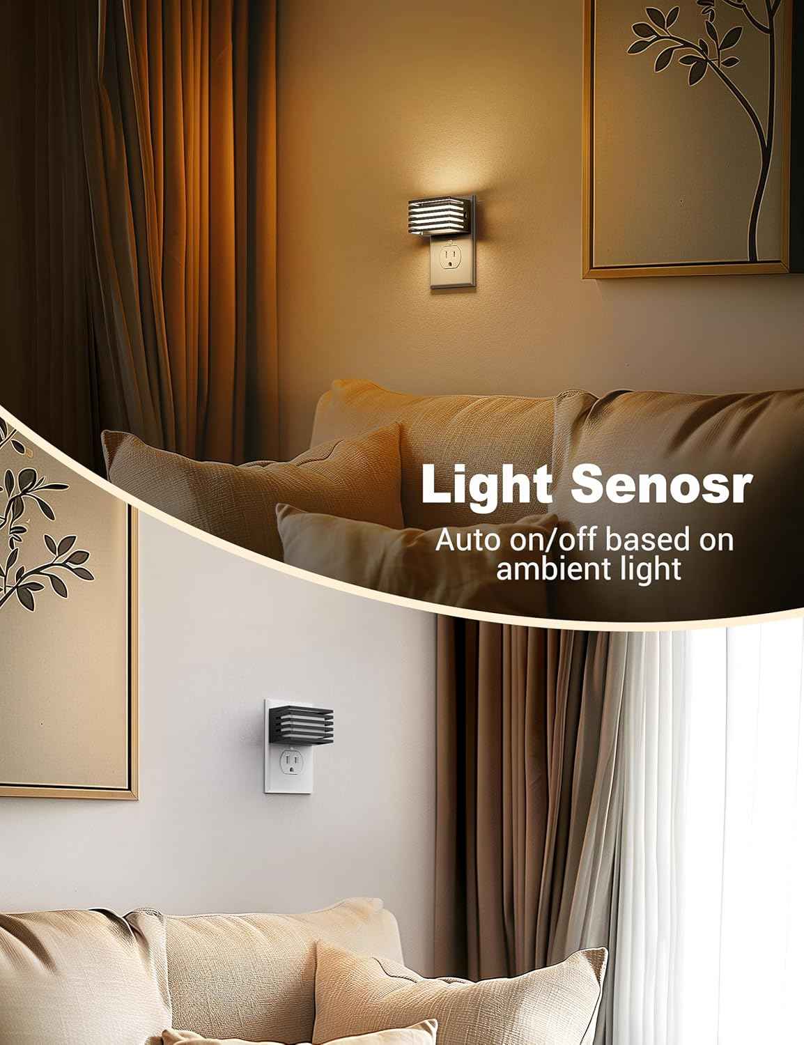 JandCase LED Night Light – Nursery and Kids Room Soft Glow, Dusk to Dawn Plug-In with 3-Level Touch Dimming for Late-Night Feedings