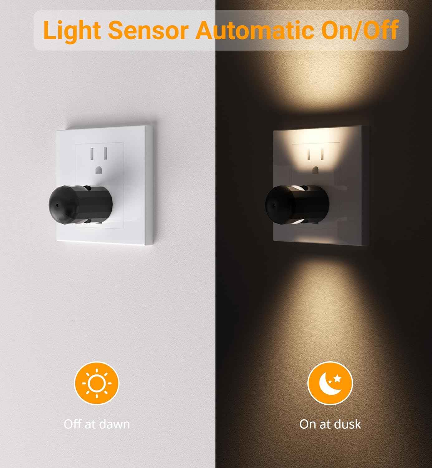LumiNest Decor Night Light 6 Pack – 3000K Warm Plug in Wall Accent for Bedroom, Living Room and Entryway, Stylish Uplight Glow