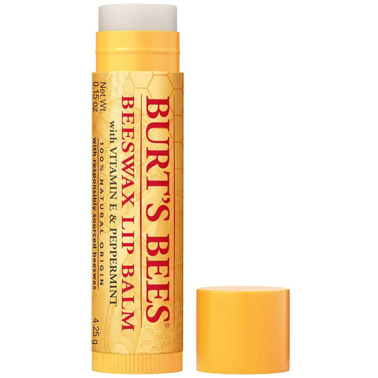 Burt's Bees 100% Natural Lip Balm – Bedside Ritual for Soft, Healthy Lips, Beeswax + Vitamin E