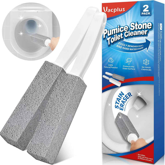 Vacplus Pumice Stone Toilet Cleaner - Sleek Bathroom Cleaning Tool for Modern Home Refresh, Removes Limescale and Rust Stains