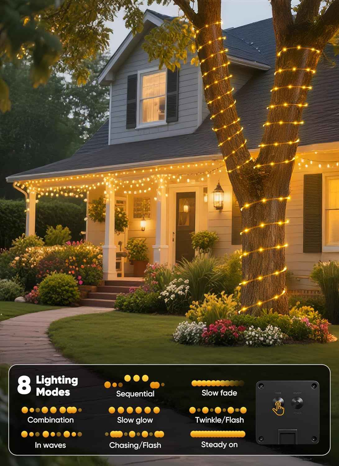 Brightown Solar Fairy Lights – Portable 100LED Solar Powered Outdoor Lighting for Pergola, Tent & Garden Party Setup