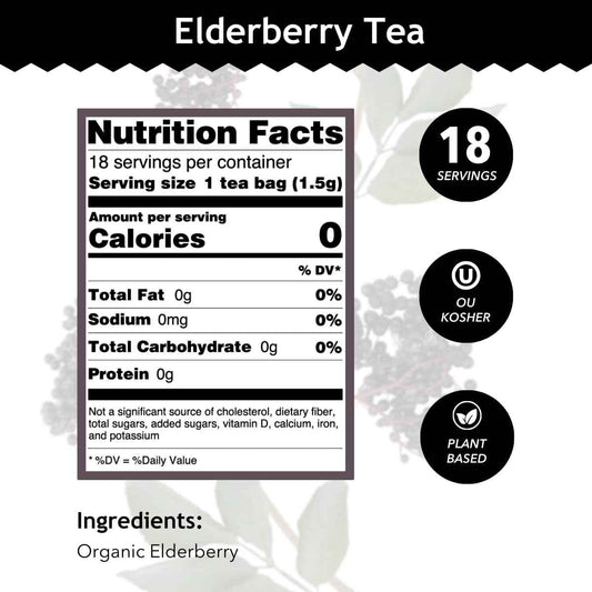 Buddha Teas Elderberry Herbal Tea Box – Elegant Housewarming and Holiday Present for Tea Lovers