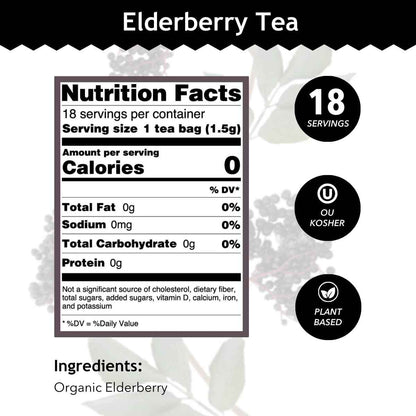 Buddha Teas Elderberry Herbal Tea Box – Elegant Housewarming and Holiday Present for Tea Lovers