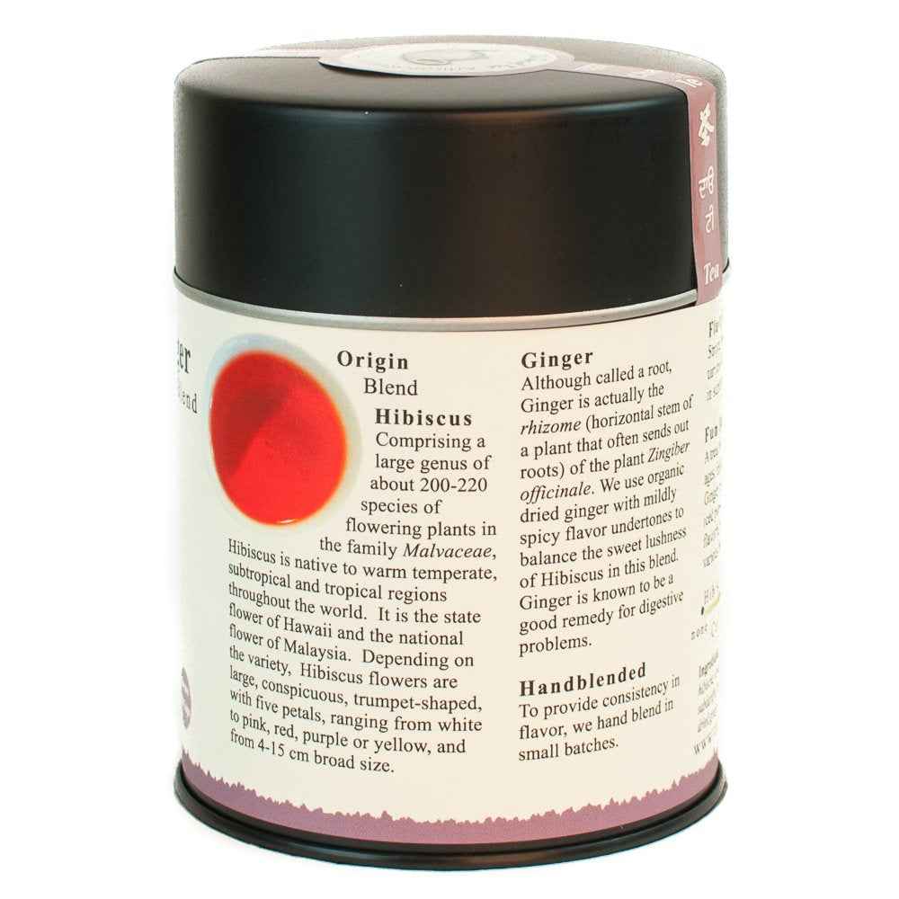 The Tao of Tea, Hibiscus Ginger Tea, Loose Leaf – Polished Housewarming Gift for Tea Lovers, 3 oz Tin