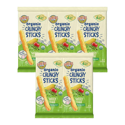 Earth's Best Dissolvable Crunchy Sticks – Stage 2 Finger Food for Nursery and Playroom Snacking
