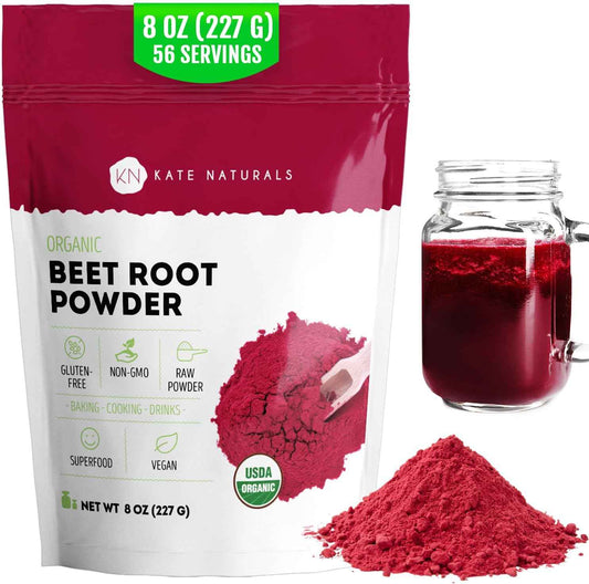 Kate Naturals Organic Beet Root Powder for Camping Smoothies – Lightweight Nutrient Boost On-the-Go