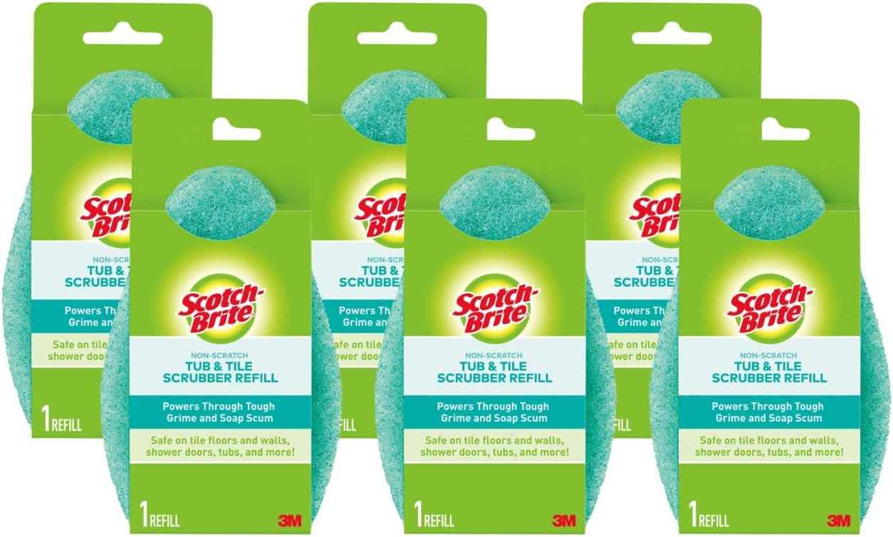 Scotch-Brite Tub & Tile Scrubber Refill Pads – Eco-Friendly Self-Care for a Calming Bath-Time Ritual