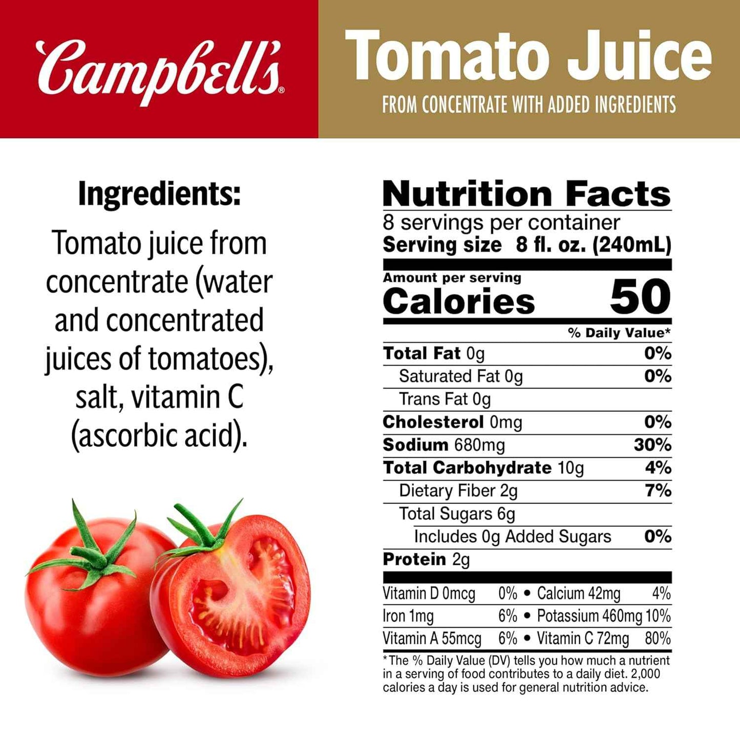 Campbell's 100% Tomato Juice – Ready-Made Sauce Starter for Busy Professionals Cooking After Work