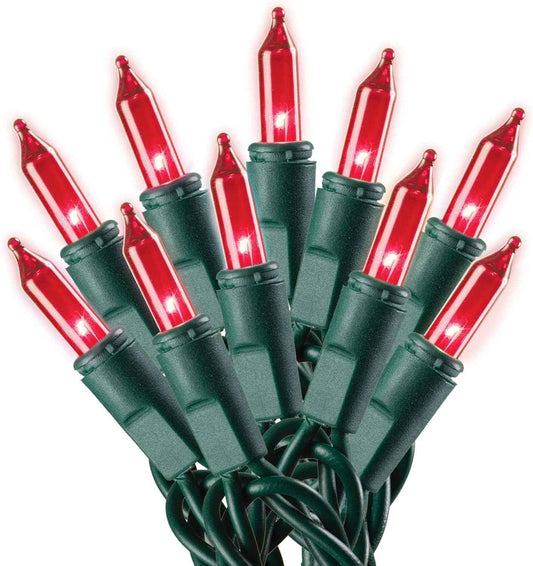 Holiday Pride Red Mini Christmas Lights - Cozy Living Room Tree Decor, 100 Count Indoor String Lights on Green Wire