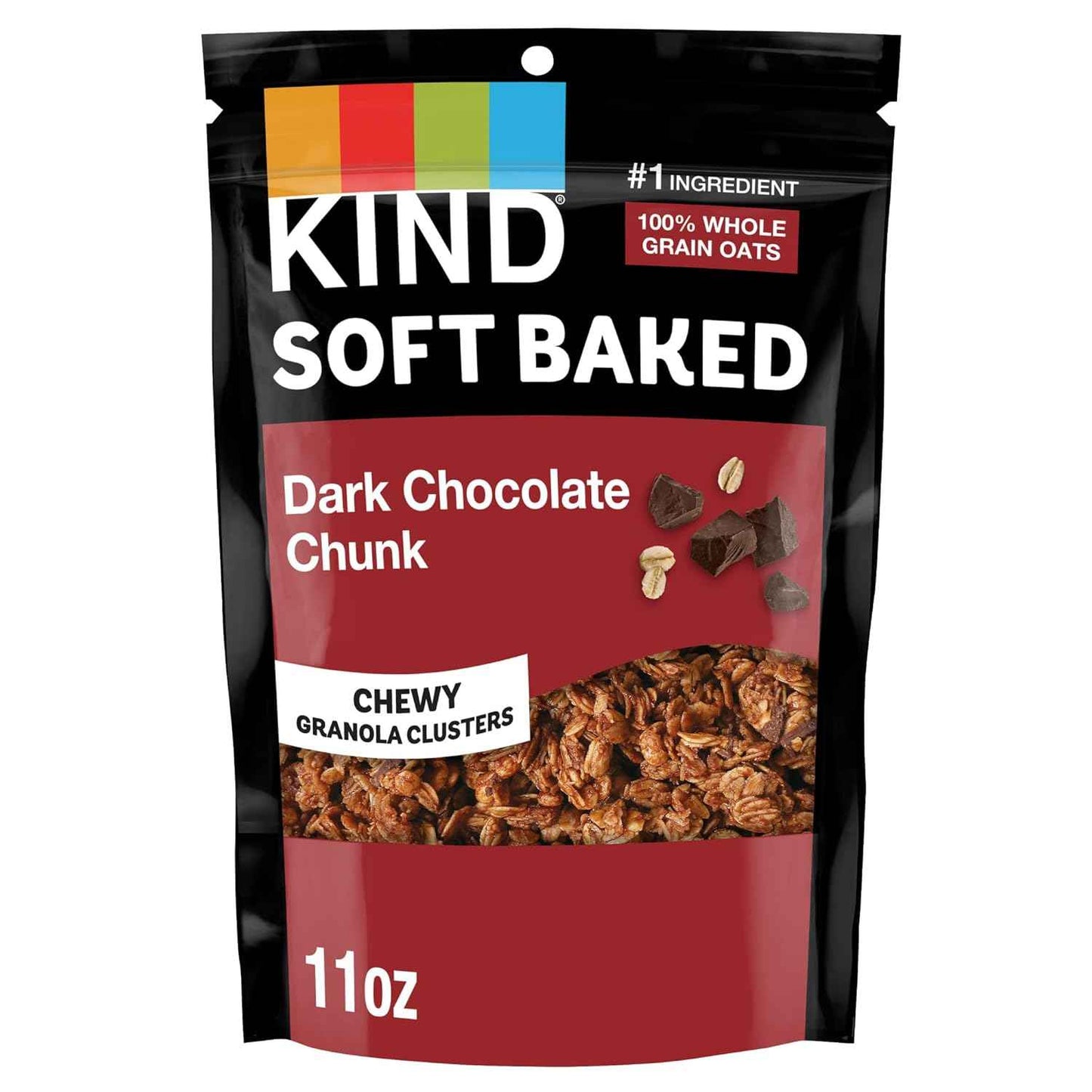 KIND Soft Baked Granola Dark Chocolate Chunk – Kid-Friendly Lunchbox Addition, Soft Chewy Clusters