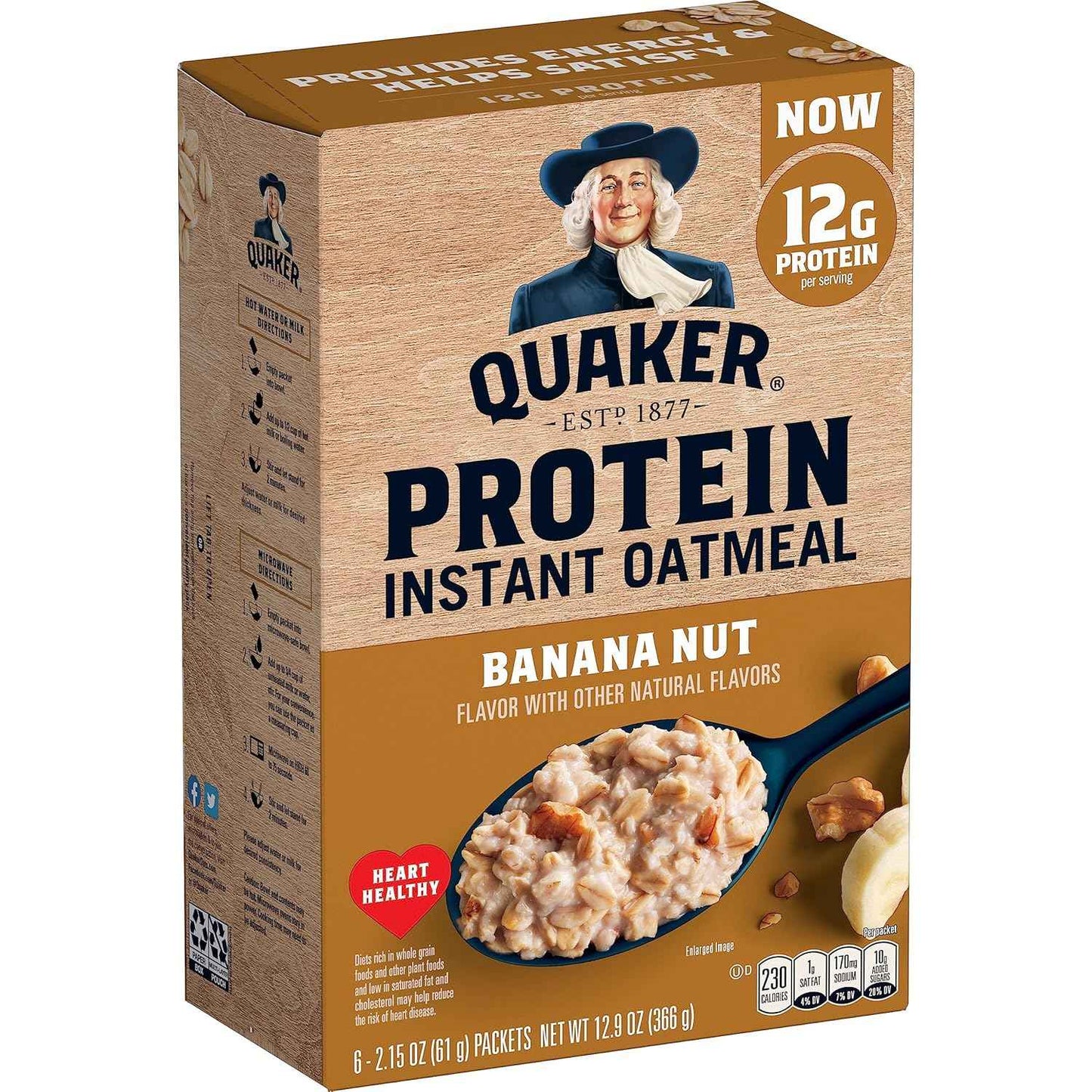 Quaker Instant Oatmeal Maple Brown Sugar – Kid-Friendly School Day Breakfast, Quick Microwave Single-Serve Packets