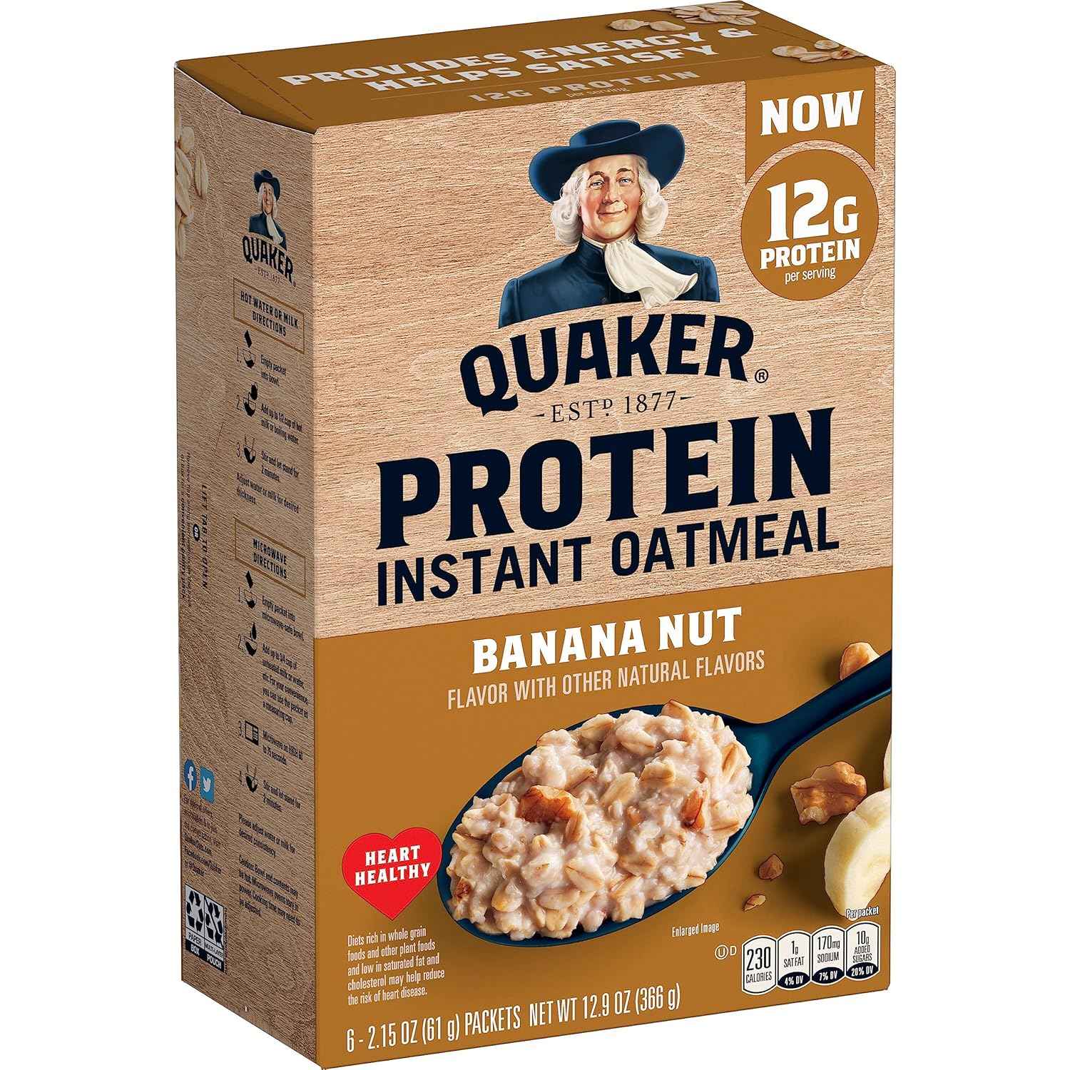 Quaker Instant Oatmeal Maple Brown Sugar – Kid-Friendly School Day Breakfast, Quick Microwave Single-Serve Packets