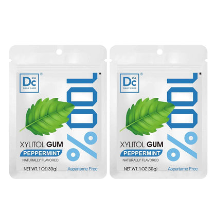 DC24 DAILY CARE 100% Xylitol Gum – Sugar-Free Post-Meal Chewing Gum for Health-Conscious Adults
