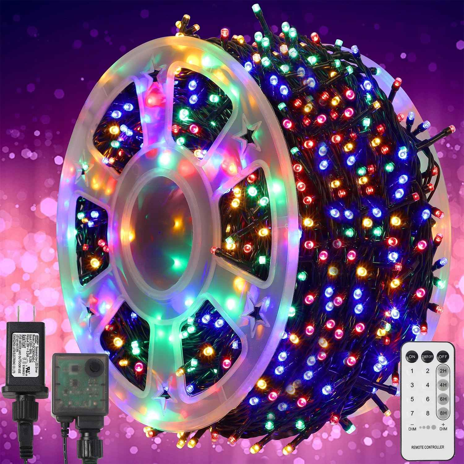 WATERGLIDE 1000 LED String Lights 328ft – Thoughtful Housewarming & Holiday Gift for Her with Remote