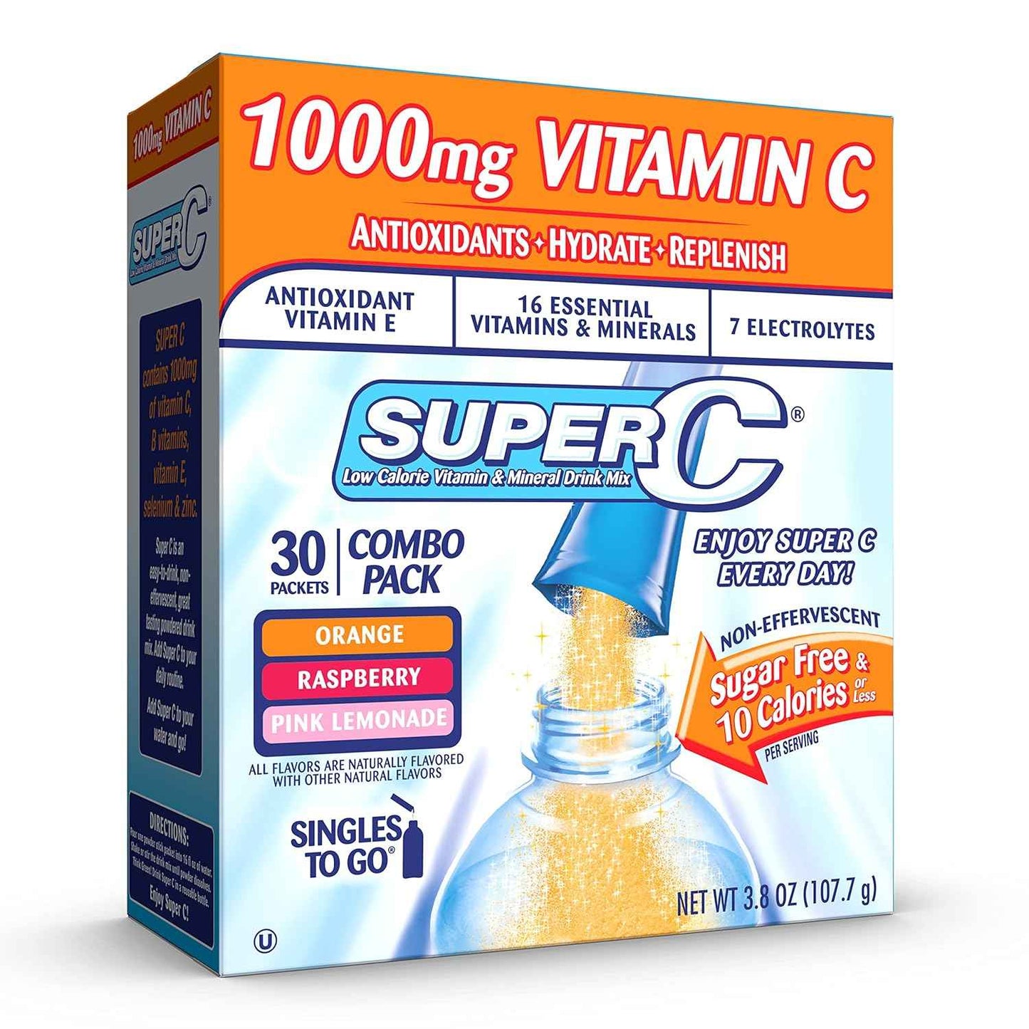 Super C Singles to Go Powder Packets – Desk-Friendly Hydration Mix for Workday Focus