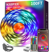 KSIPZE 100ft LED Strip Lights for Relaxation and Sleep, Dimmable RGB Mood Lighting with Timer for Bedroom Wind Down
