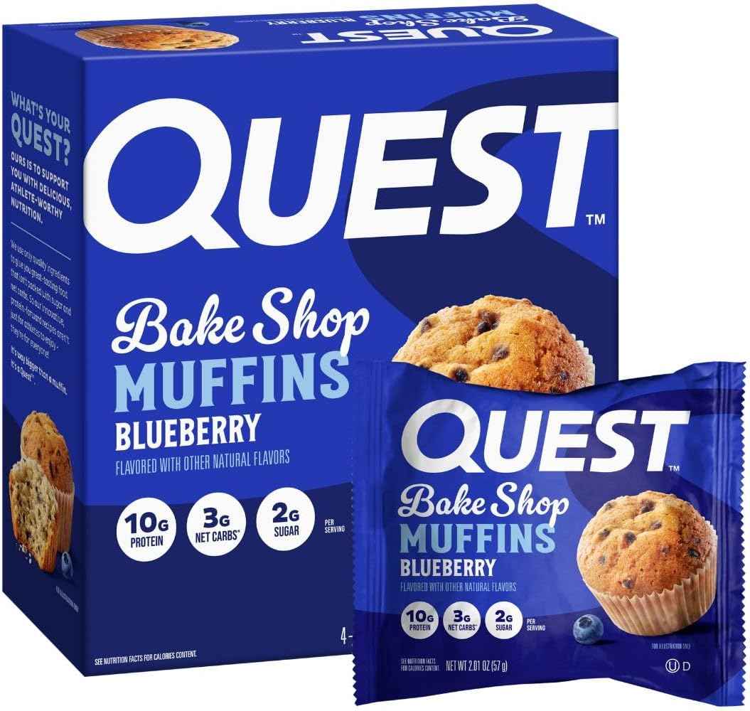 Quest Bake Shop Blueberry Muffins – Clean Macro Snack for a Simple Pantry and Intentional Eating, 4 Count