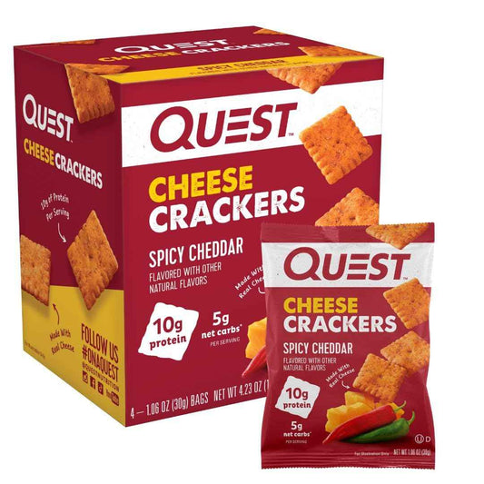 Quest Nutrition Cheese Crackers – Keto-Friendly Crunch for Wellness Routines, 10g Protein 4-Count