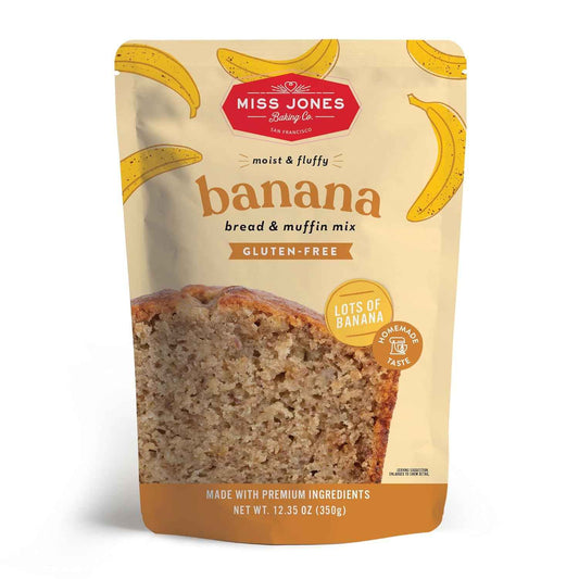 Miss Jones Baking Banana Bread & Muffin Mix - Thoughtful Vegan Gluten-Free Gift for the Health-Conscious Home Baker