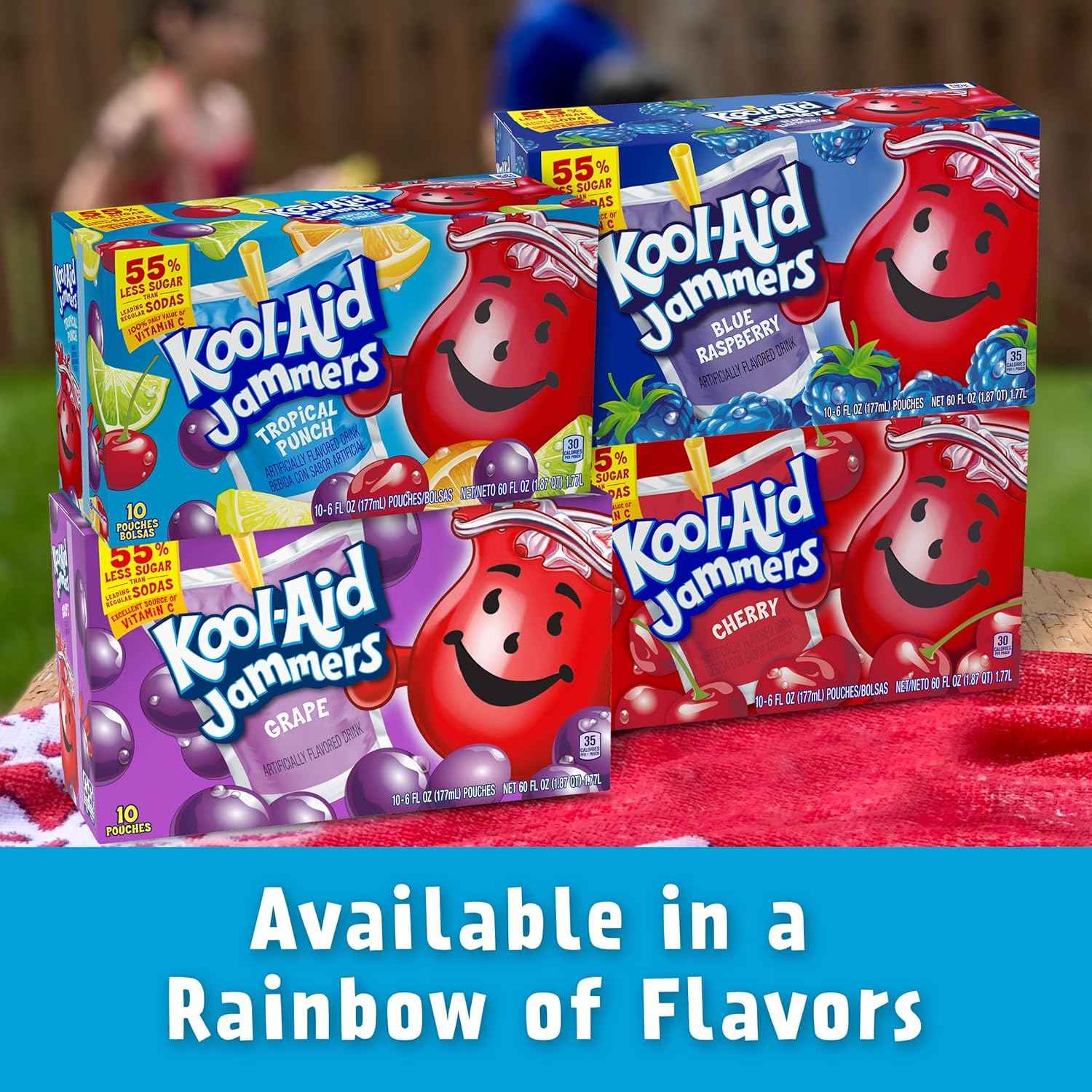 Kool-Aid Jammers Tropical Punch Pouches – Affordable Dorm Room Drink for College Students, 10-Count Box