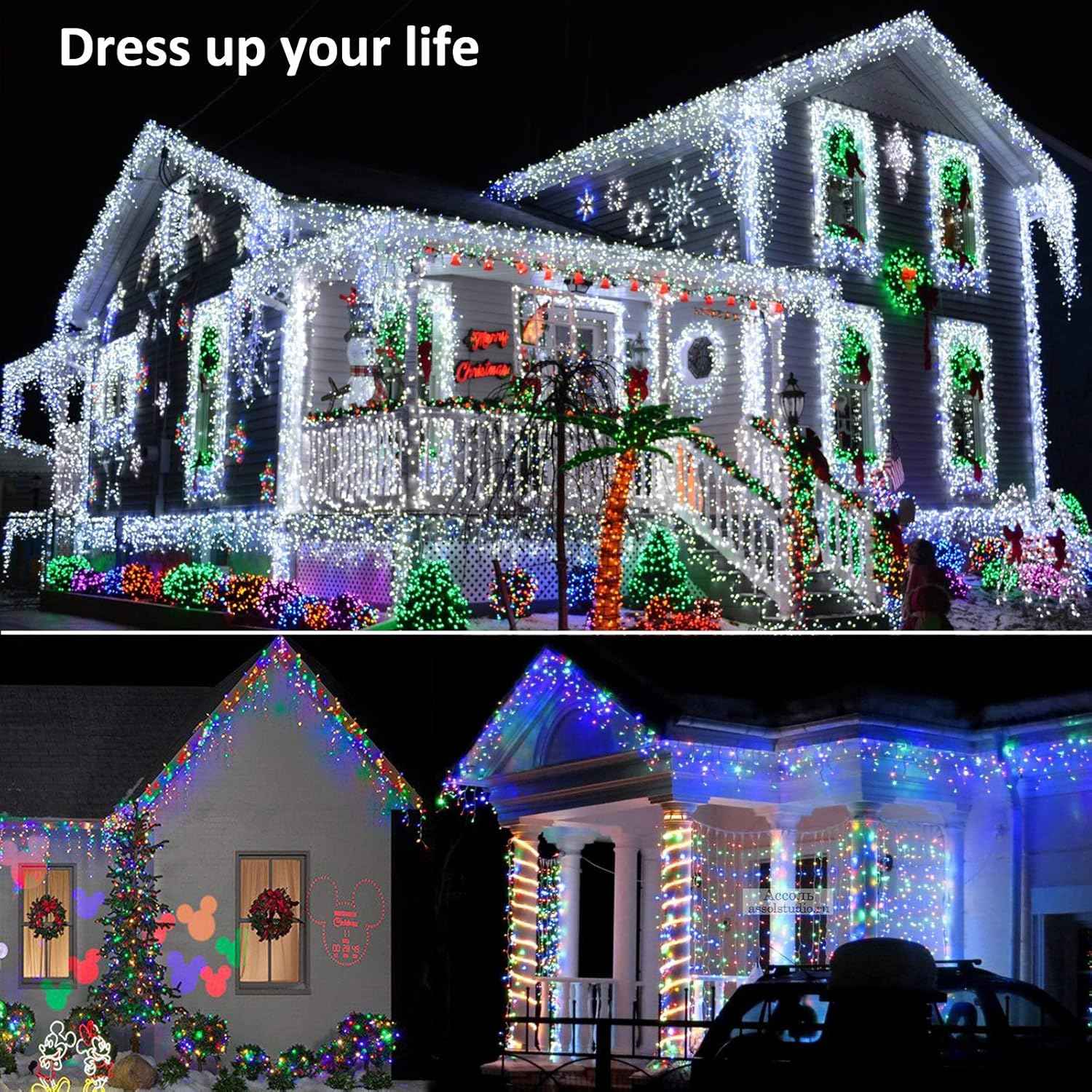 Brizled Icicle Lights 29ft – Bedroom Aesthetic LED Curtain, 4 Color Variants for Mood Lighting