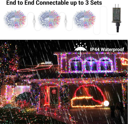 Brizled Dual Color Christmas Tree Lights – 200 LED Warm White and Multicolor String for Stylish Indoor Holiday Aesthetic