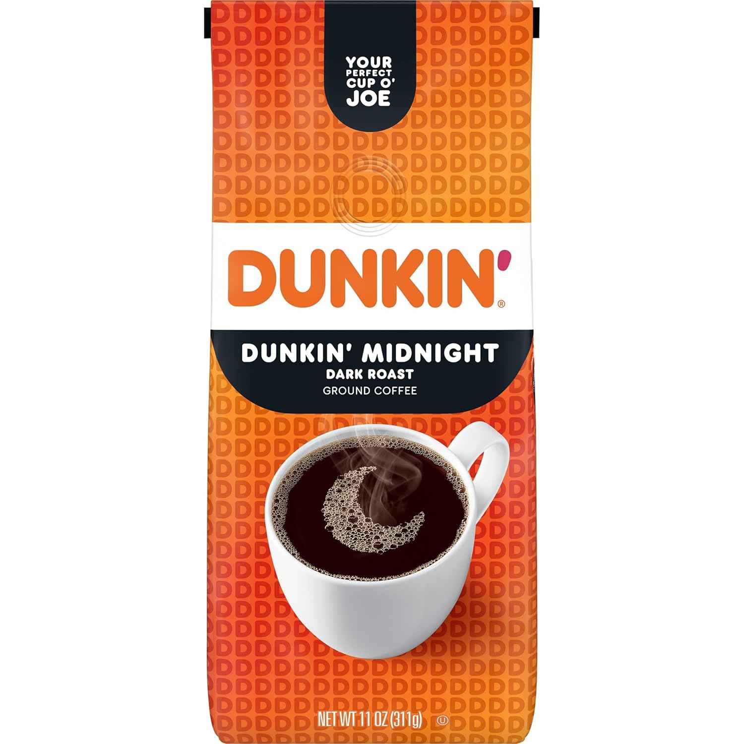 Dunkin' Midnight Dark Roast Coffee – Heartfelt Valentine's Day Gift for Her, Ready-to-Brew 11 oz
