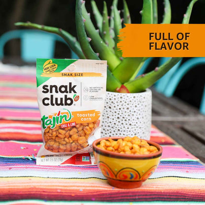 Snak Club Tajin Toasted Corn – Kid-Friendly Lunch Box Snack with Mild Tajin Chili-Lime, Non-GMO Corn Nuggets 11 oz
