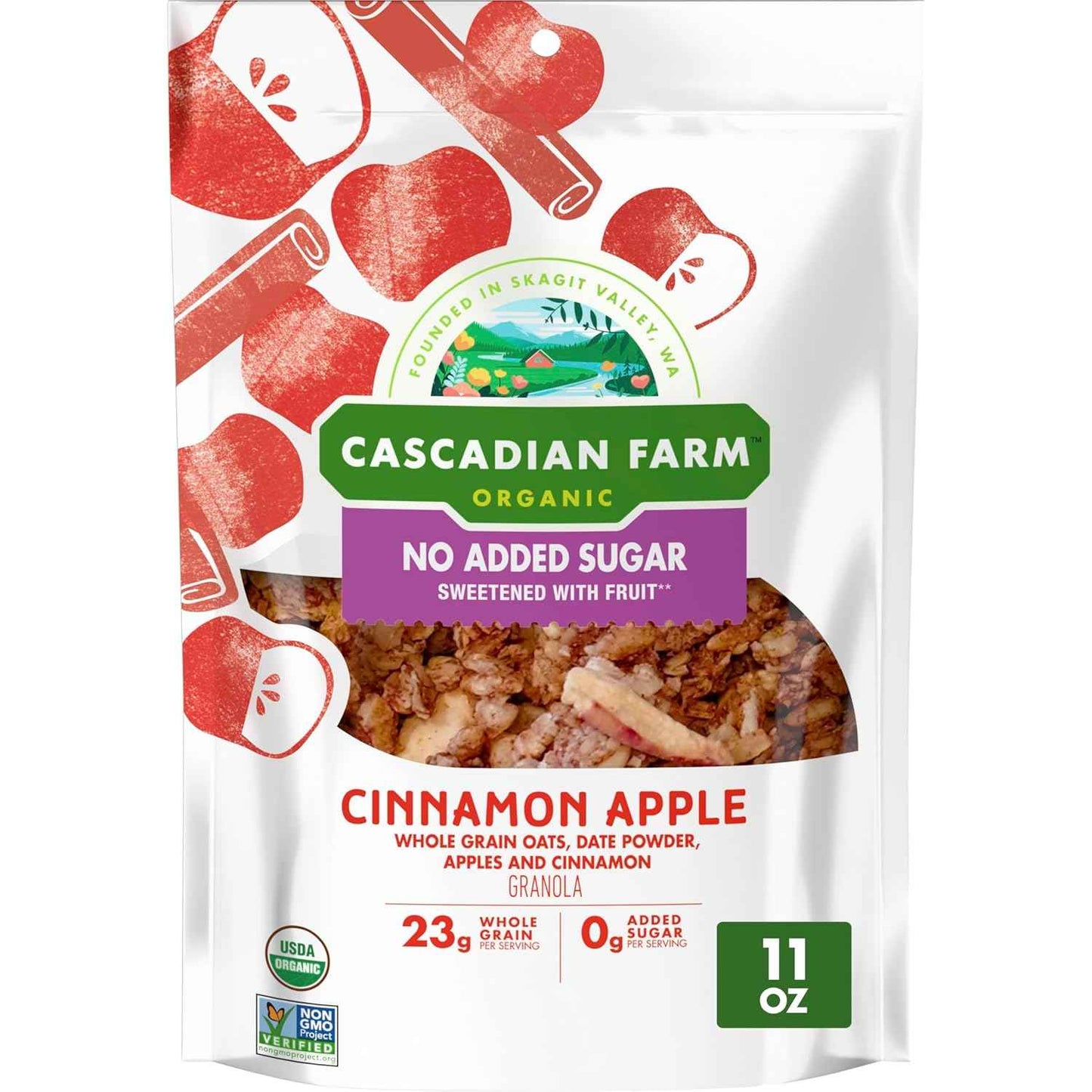 Cascadian Farm Organic Granola No Added Sugar, Blueberry Vanilla Kids Snack for After-School Bowls and Wholesome Breakfast Nooks
