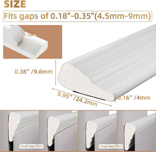 Holikin Wedge Foam Weather Stripping – Single Roll Door and Window Seal, Neutral White Tape for an Uncluttered Frame Line