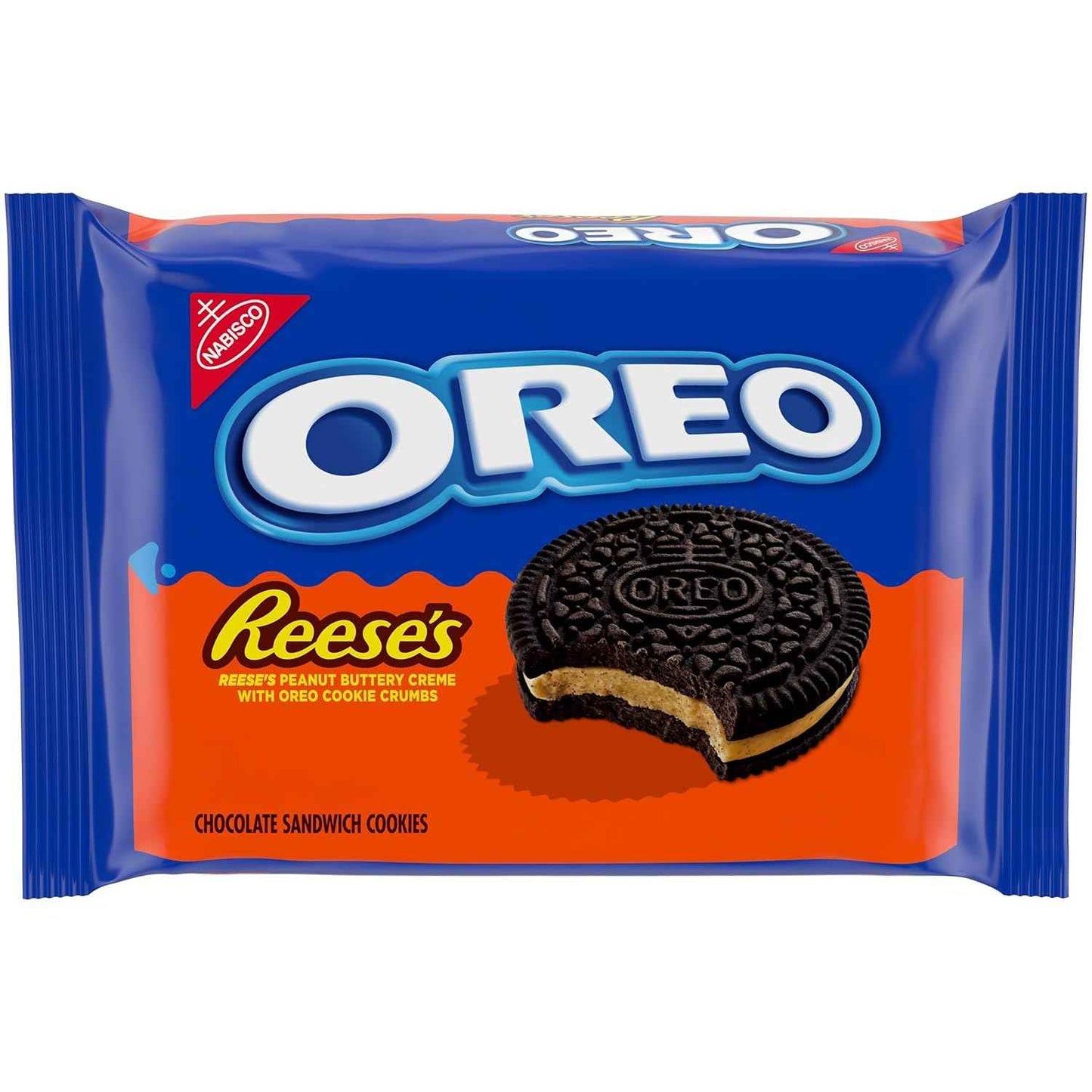 OREO REESE'S Peanut Butter Creme Cookies – After-School Lunchbox Treat for Kids, Kosher Sandwich Snack, 12.35 oz