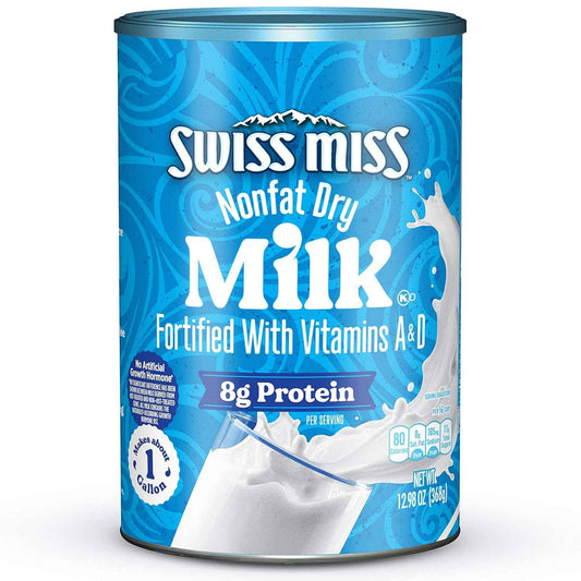 Swiss Miss Vitamin A & D Fortified Dry Milk – Low-Calorie Coffee and Tea Companion for Self-Care Mornings