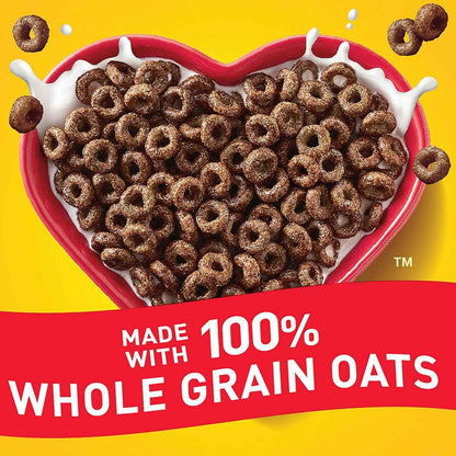 Chocolate Cheerios Gluten Free Cereal – Crunchy Whole Grain Breakfast for Children with Dietary Restrictions, Family Size 19.2 oz Box
