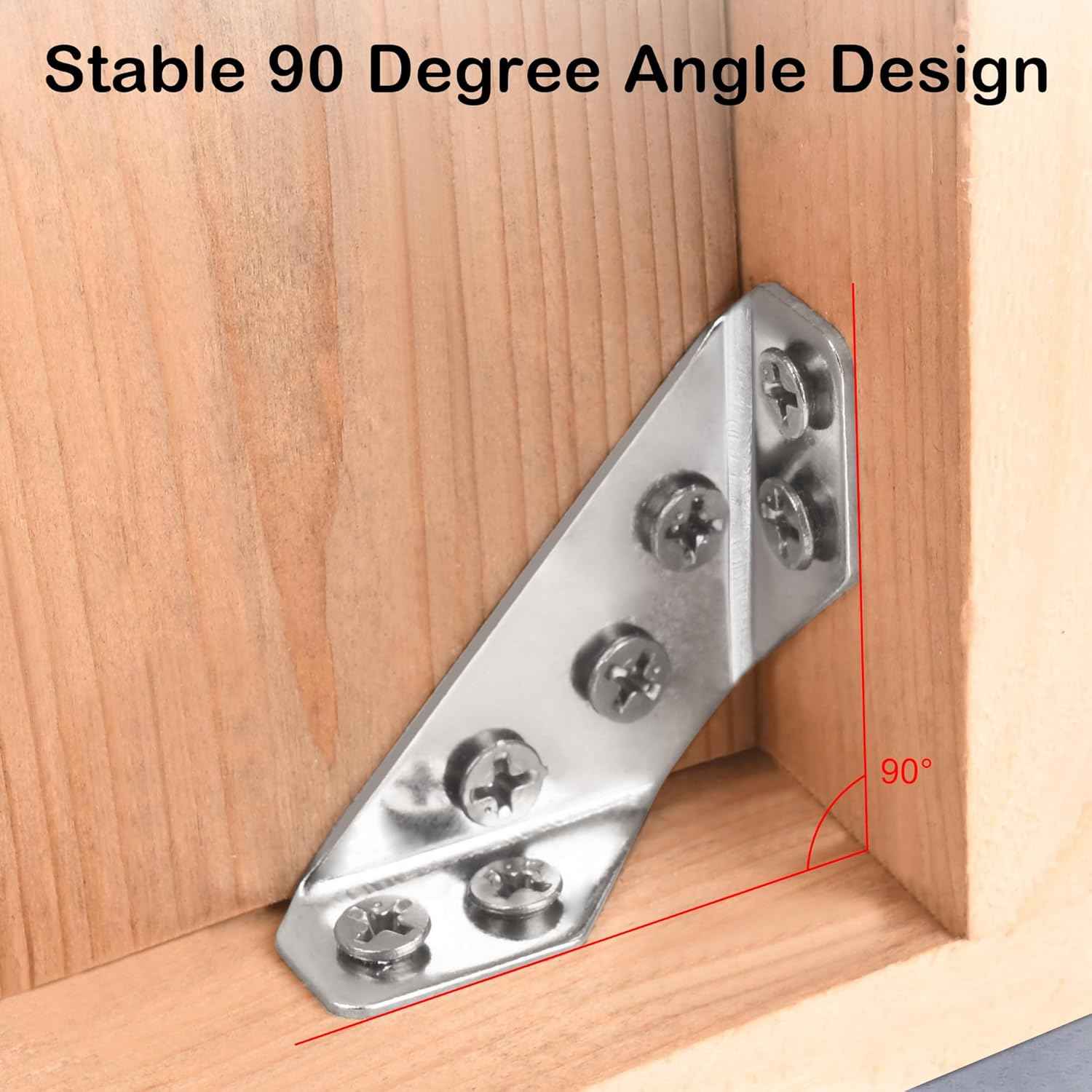PlusRoc Stainless Steel Corner Brackets - Sturdy Support for Home Office Desks and Study Tables, Built for Focused Workspaces