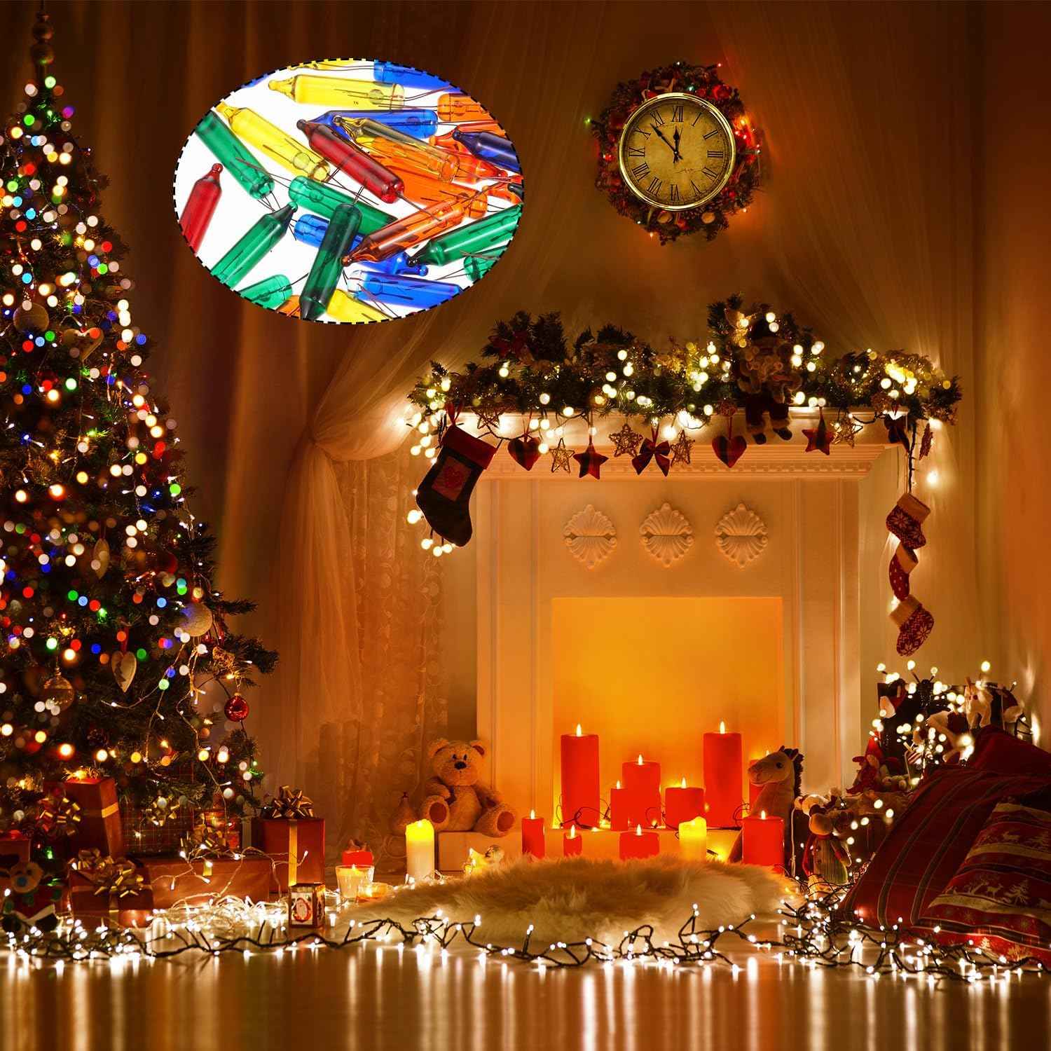 Mudder 200 Count Mini Replacement Bulb Set, Practical Housewarming Gift for Holiday Decorators
