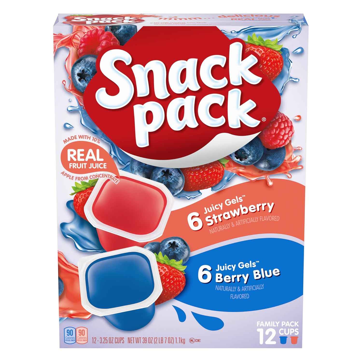 Snack Pack Gel Cups – Portable Sweet Treat for Summer Camp and Picnic Tables, 12 Pack